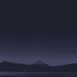 Dark silhouette of a mountain landscape.